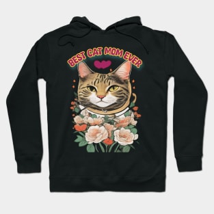 Vintage funny Cat t mom ever Daddy gift Hoodie